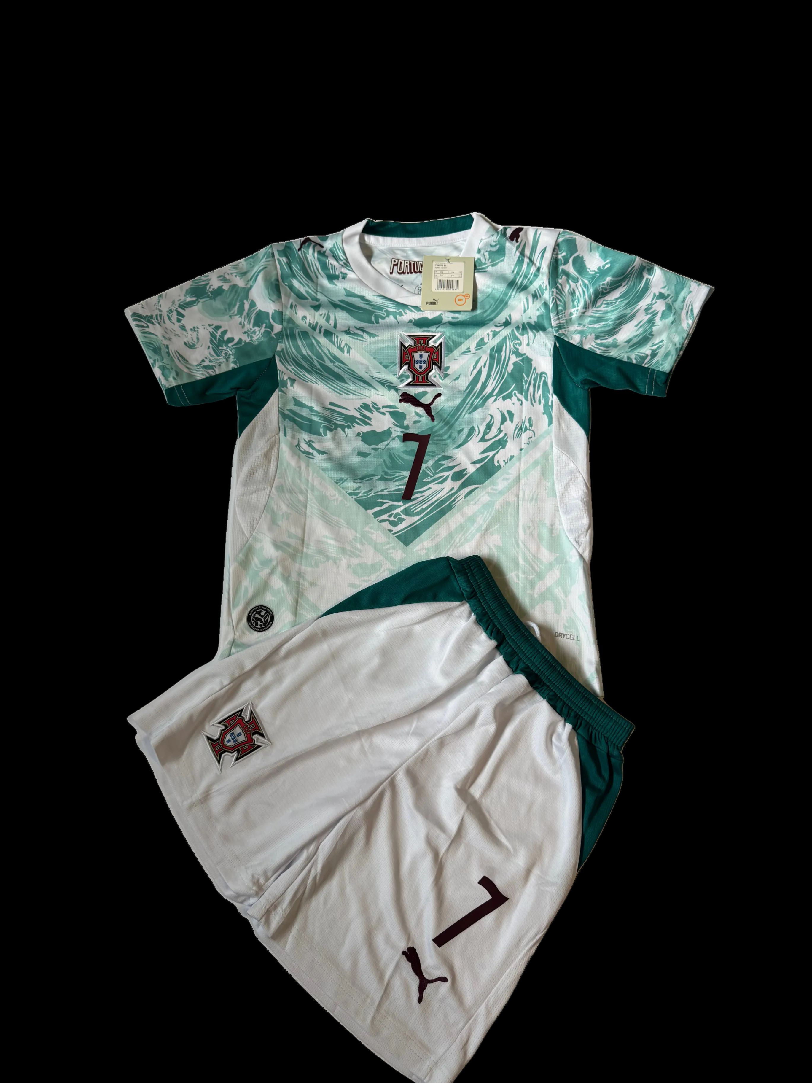 C.Ronaldo #7 Portugal away kit young size for 8-9year