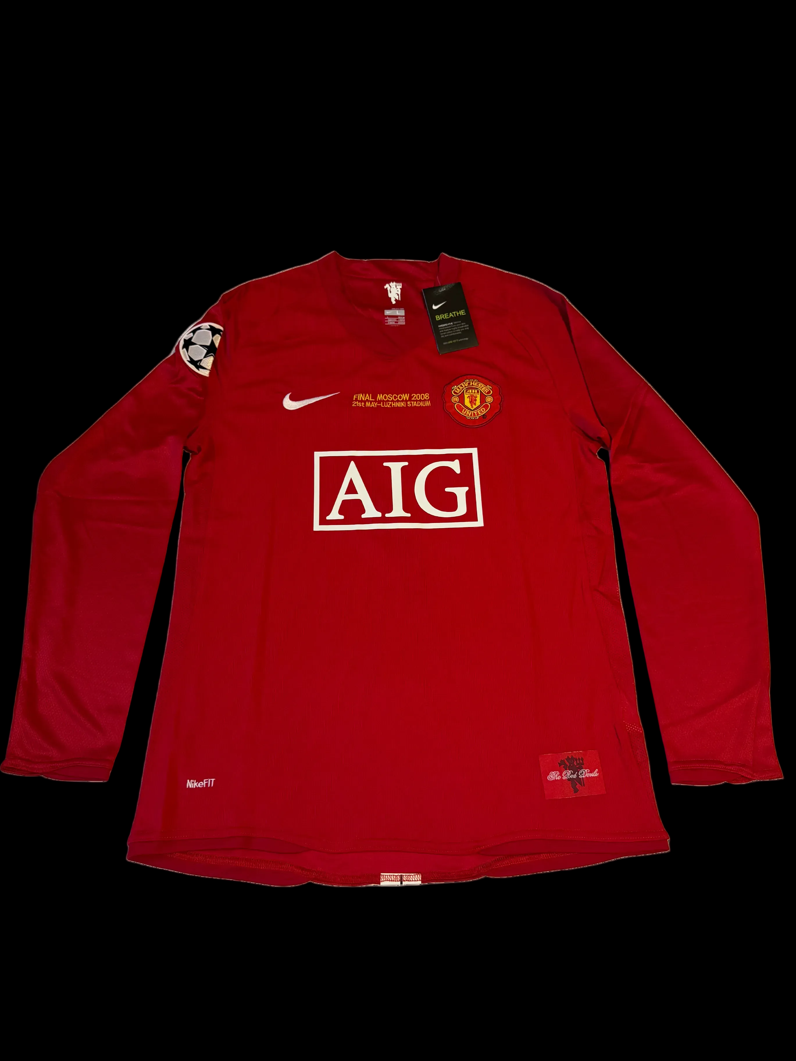 Ronaldo #7 man united home 2007 long sleeve retro